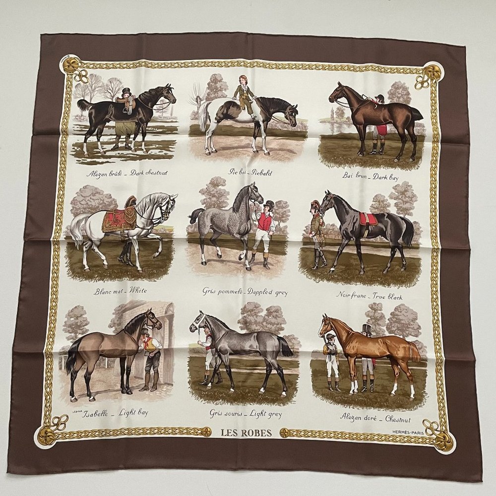 HERMES LES ROBES SCARF BY LEDOUX 90CM SILK 1993
